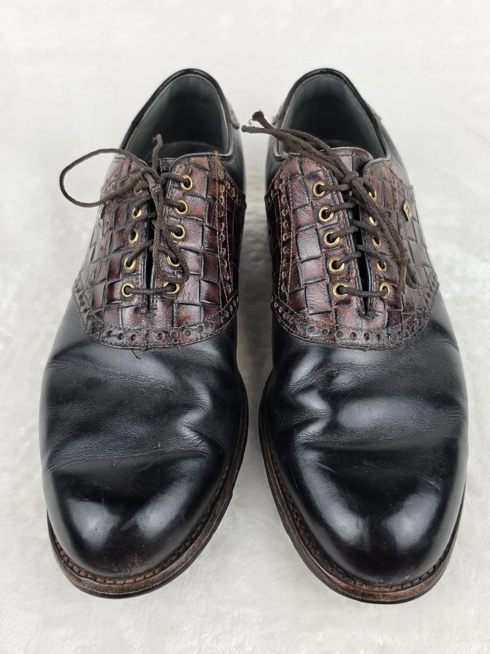 FootJoy Premier Classics Dry Golf‎ Shoes Mens 9.5D Black Brown Made in USA